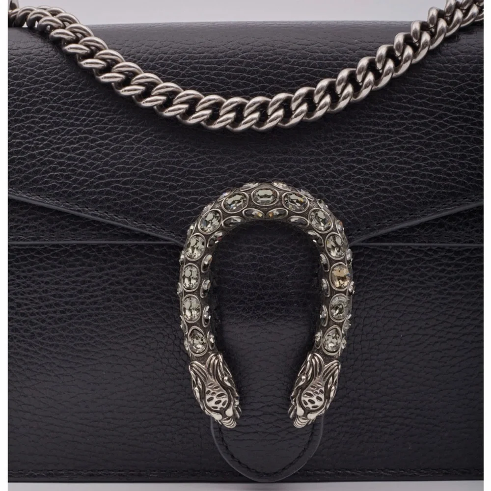 GUCCI LEATHER DIONYSUS CRYSTAL EMBELLISHED BAG - Picture 2 of 10